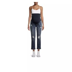Time and Tru Maternity Boyfriend Jeans with Full Panel, Size Small 4-6